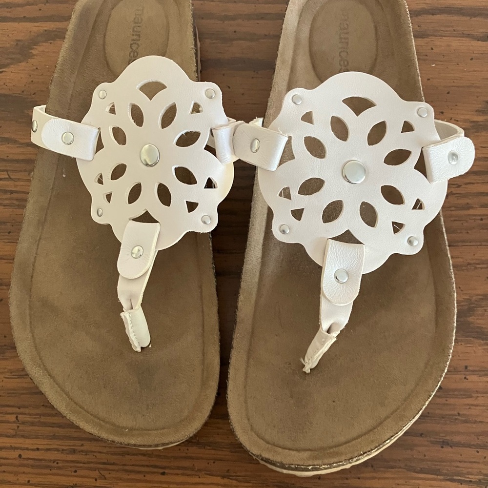 Maurices White and Tan Sandals